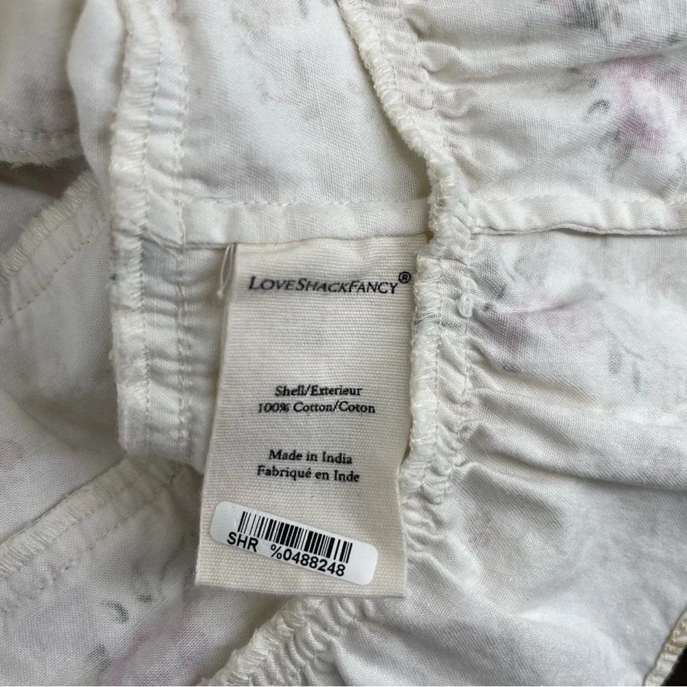 LoveShackFancy Radia Smocked Cotton Delicate Floral Print Mini Dress Size S - Picture 7 of 7